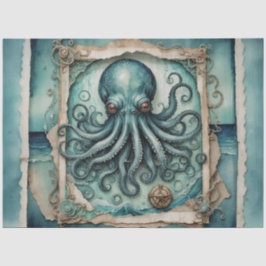 De blauwe kraken |  tentakel kunst - Decoupage Tissuepapier