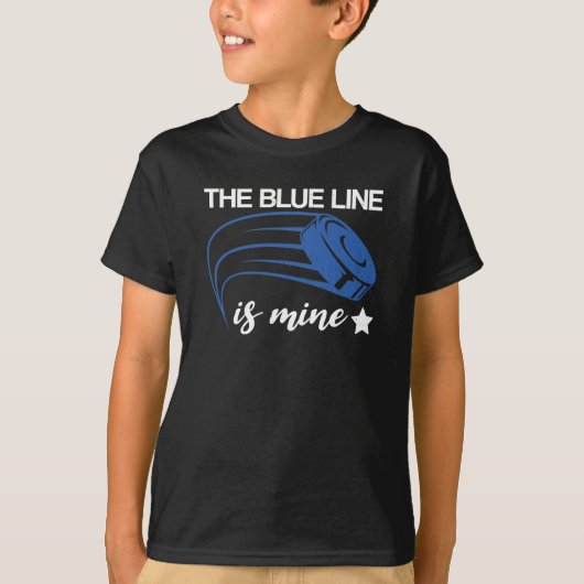 De blauwe lijn is een mijnensleutelverdediger t-shirt (Voorkant)