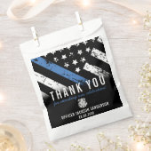 De blauwe lijnvlag van de politie Dank u wel Bedankzakje (Geknipt)