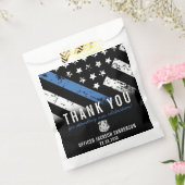 De blauwe lijnvlag van de politie Dank u wel Bedankzakje (Gezegeld)