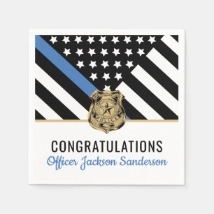 De blauwe lijnvlag van de politie Gefeliciteerd pe Servet