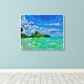 De Blauwe Lucht Canvas Afdruk (Insitu (Houten vloer))