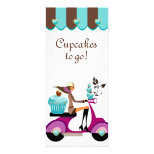 De Blauwe Luifel van de Autoped van Cupcake van de Reclamekaart