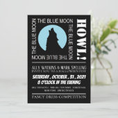 De Blauwe Maan, Halloween Party Kaart (Staand voorkant)