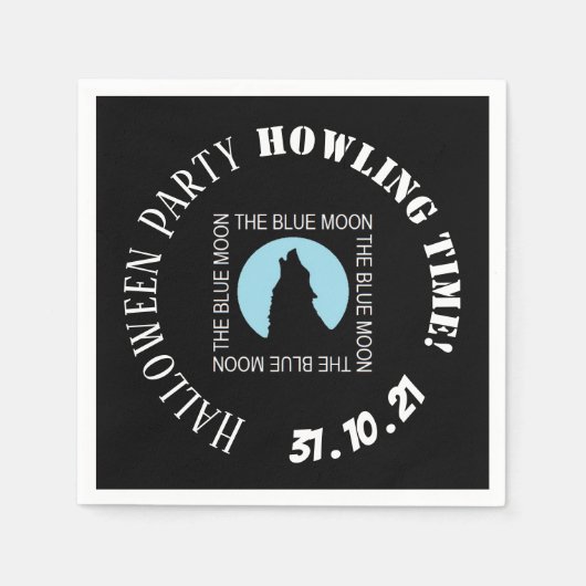 De blauwe maan, Halloween Party Napkin Servet (Voorkant)