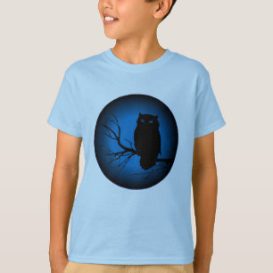 De Blauwe Maan van de griezelige Uil T-shirt