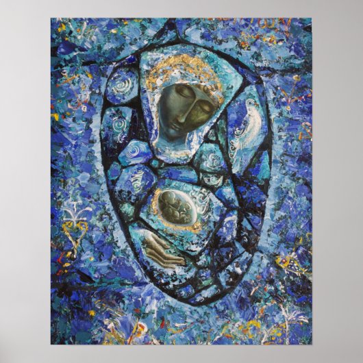 ""De blauwe Madonna " Poster (Voorkant)