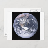 "De blauwe marmer" Aarde lijkt van Apollo 17 Briefkaart (Voorkant / Achterkant)