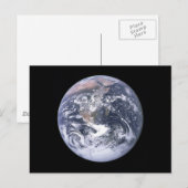 "De blauwe marmer" Aarde lijkt van Apollo 17 Briefkaart (Voorkant / Achterkant)