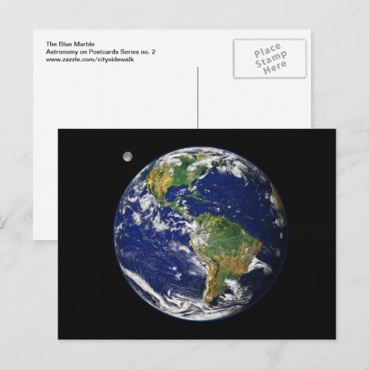 De blauwe marmer briefkaart (Voorkant / Achterkant)