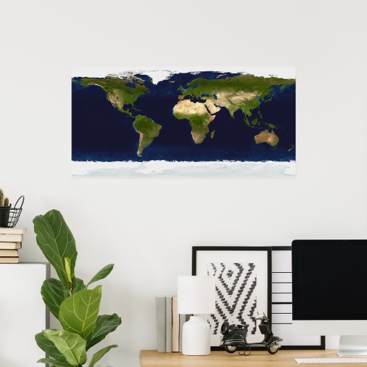 De blauwe marmer poster (Thuiskantoor)