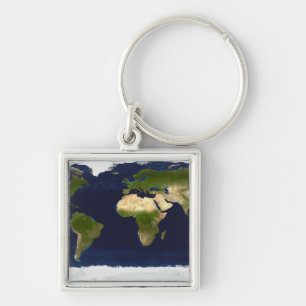 De blauwe marmer sleutelhanger