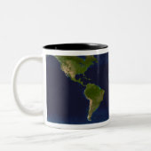 De blauwe marmer tweekleurige koffiemok (Links)