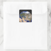 De blauwe marmer van de volgende generatie Aarde Vierkante Sticker (Tas)