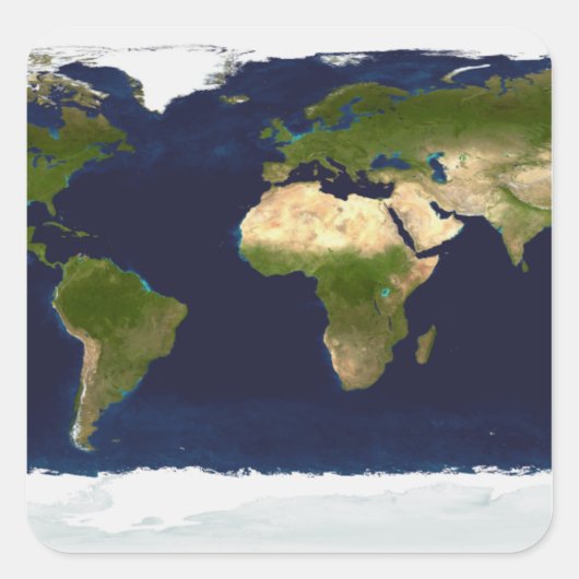 De blauwe marmer vierkante sticker (Voorkant)