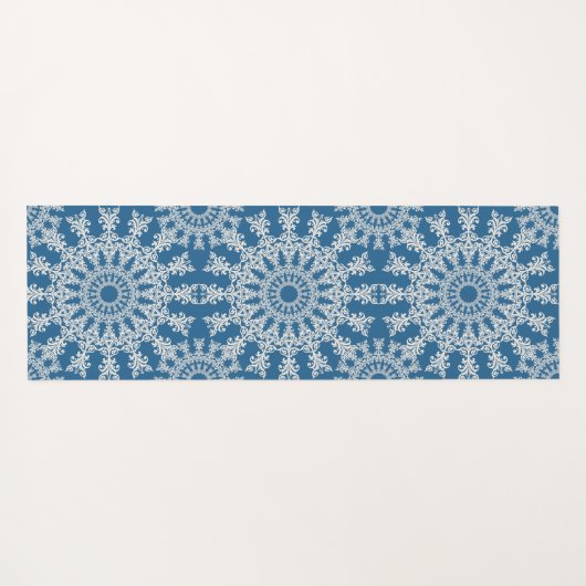 De blauwe mat van mandala yoga (Achterkant (horizontaal))