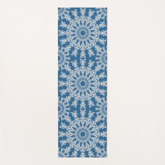 De blauwe mat van mandala yoga (Voorkant)