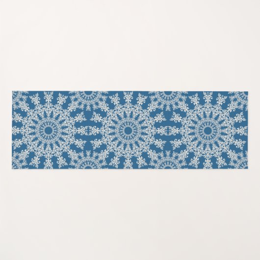 De blauwe mat van mandala yoga (Voorkant (horizontaal))