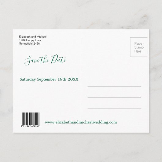 De blauwe Moderne Code van de Waterverf QR sparen  Aankondigingskaart (Achterkant)