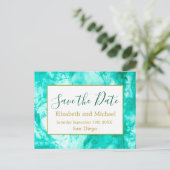 De blauwe Moderne Code van de Waterverf QR sparen  Aankondigingskaart (Staand voorkant)