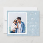 De blauwe Moderne Foto bewaart de Datum (Voorkant)