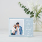 De blauwe Moderne Foto bewaart de Datum (Staand voorkant)