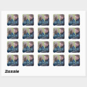 De blauwe Moderne Foto bewaart de Stickers van de (Vel)