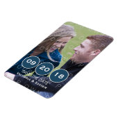 De blauwe Moderne Foto sparen de Magnet van de Dat Magneet (Linkerzijde)