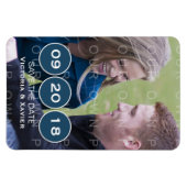 De blauwe Moderne Foto sparen de Magnet van de Dat Magneet (Horizontaal)