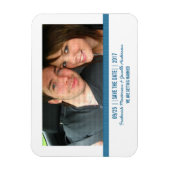 De blauwe Moderne Foto sparen de Magnet van de Dat Magneet (Verticaal)