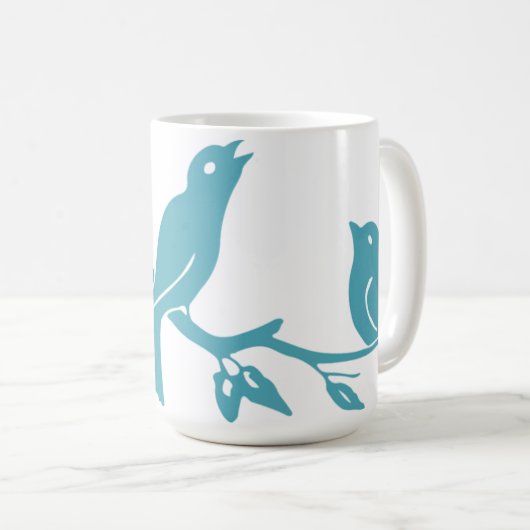 De blauwe Mok van Vogels (Voorkant rechts)