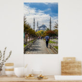 De blauwe moskee in Istanbul Poster (Keuken)