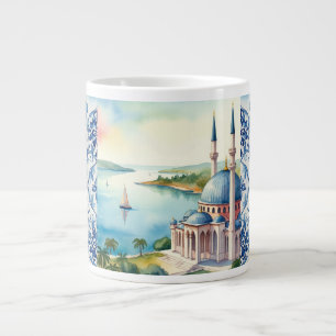 De Blauwe Moskee in Istanbul Turkije, Turks, Turki Grote Koffiekop