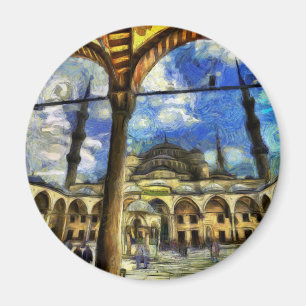 De blauwe moskee Istanbul-kunst Magneet