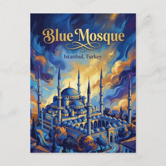 De Blauwe Moskee, Istanbul, Marmara Briefkaart (Voorkant)