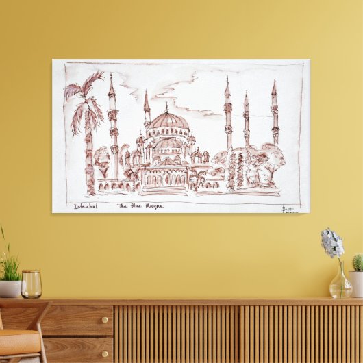 De blauwe moskee | Istanbul, Turkije Canvas Afdruk (Insitu (Woonkamer))