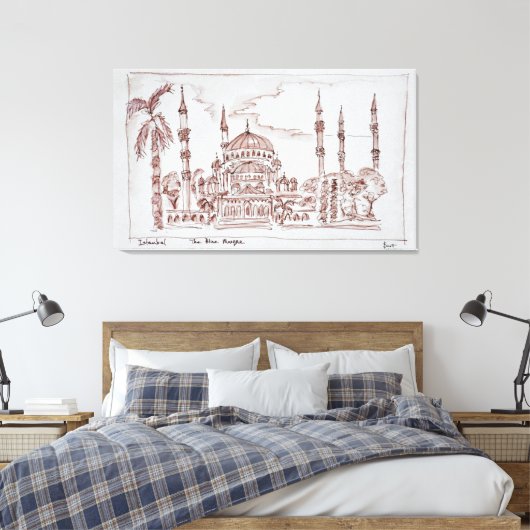 De blauwe moskee | Istanbul, Turkije Canvas Afdruk (Insitu (Slaapkamer))