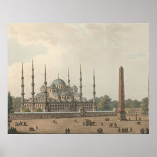 De blauwe moskee van Sultan Ahmed, Istanbul, Turki Poster