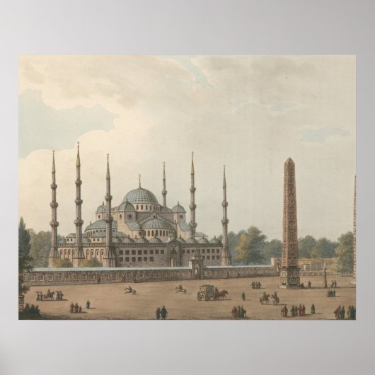 De blauwe moskee van Sultan Ahmed, Istanbul, Turki Poster (Voorkant)