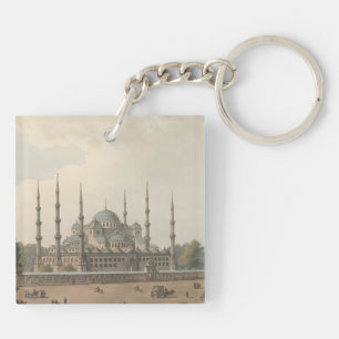 De blauwe moskee van Sultan Ahmed, Istanbul, Turki Sleutelhanger