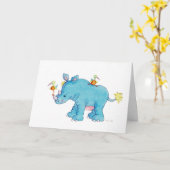 De Blauwe Neushoorn Kaart (Gele Bloem)