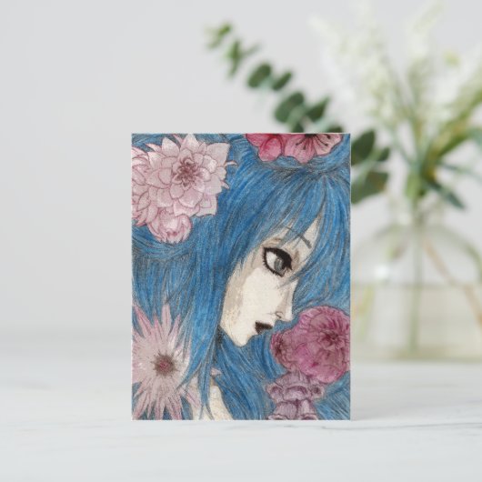 De blauwe nimf briefkaart (Staand voorkant)