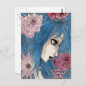 De blauwe nimf briefkaart (Voorkant / Achterkant)