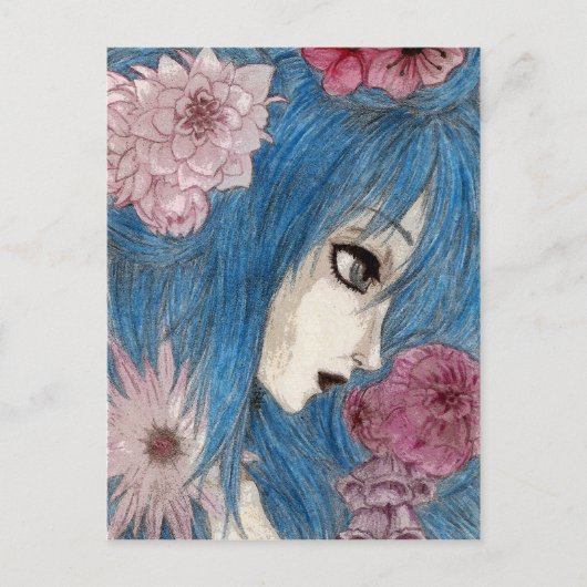 De blauwe nimf briefkaart (Voorkant)