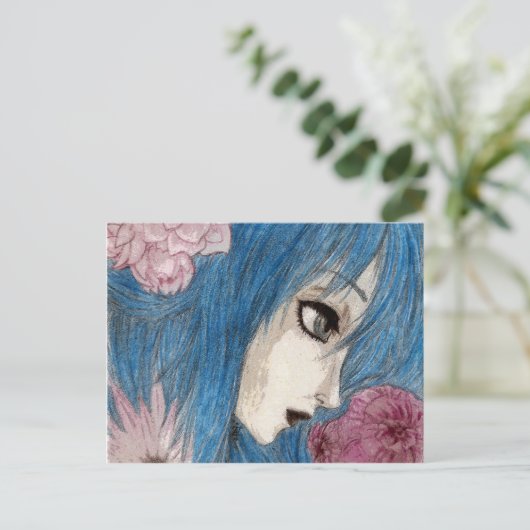 De blauwe nimf briefkaart (Staand voorkant)