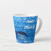 De blauwe Oceaan van de walvis roept Latte Mok (Rechterhoek)