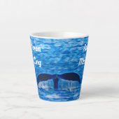 De blauwe Oceaan van de walvis roept Latte Mok (Voorkant)