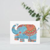 De blauwe olifant briefkaart (Staand voorkant)