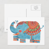 De blauwe olifant briefkaart (Voorkant / Achterkant)