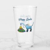De blauwe olifant verzamelt paaseieren glas (Achterkant)